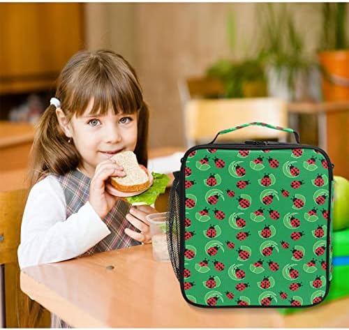ZZXXB Ladybug list izolovana torba za ručak kutija termo hladnjača za višekratnu upotrebu Tote Vanjska putna torba za piknik sa naramenicom