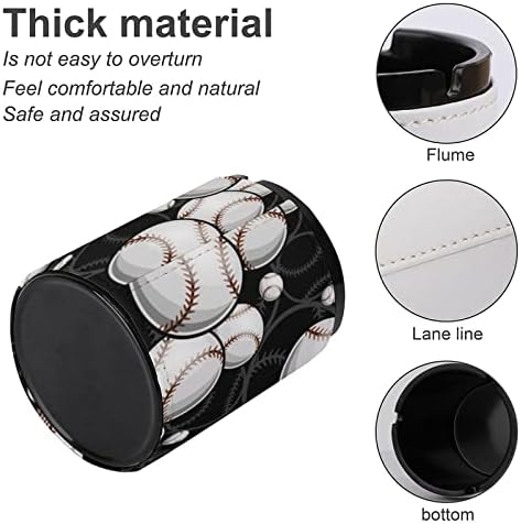 Baseball Softball Ball Graphics Kožna pepeljara okrugla cigareta pepeo za pepeo prije prijenosni držač pepela za uređenje kućnog ureda