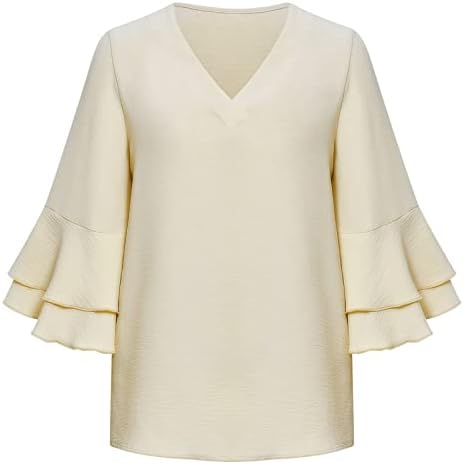 Zimski vrhovi za žene ispod 10 ženskih majica s pola rukava Ljetni vrhovi V izrez Thirt casual pulover točkice tunic loo