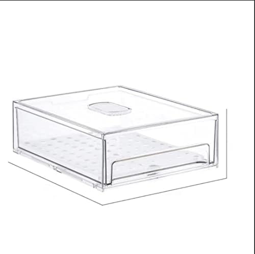 Prozirna kutija za odlaganje sa 3 pakovanja, Organizator za fioke frižidera koji se može slagati sa ručkama, kontejneri za skladištenje