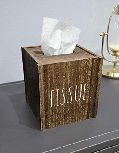 Rae Dunn kutija za tkivo - Kupi za kupatilo - tamno smeđa tkiva od drveta Kocka za kontratop, stol, komoda, ispraznost, spavaća soba, kuhinja, ured i bilo koju sobu kuće
