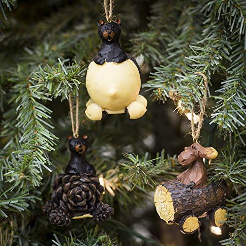 Slifka Sales Co. Medvjed & Moose vožnje Božić ukrasi 3 komad dekorativni Set