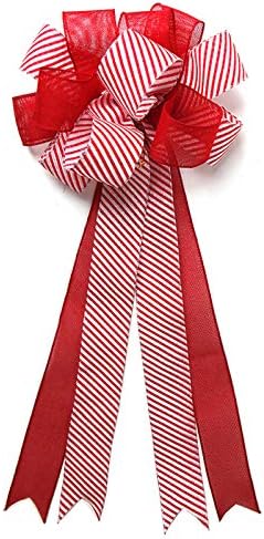 Fsadfeas Božićno stablo Topper Buffalo Plaid Bowknot Xmas Dekoracije Početna Dekor - Ručno rađena