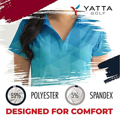Yatta GOLF Women's Golf Polo - Premium Wrinking Wicking, and V-izrez Collared Shirts for Women