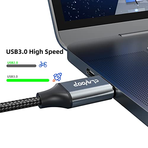 CLAVOOP USB na USB kabl 6ft, dvostrani USB 3.0 kabl tipa A muški na muški USB a na USB upleteni kabl za prenos podataka kompatibilan sa kućištima čvrstog diska za Monitor PC Laptop