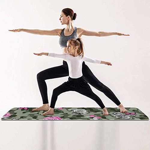 Unicey Swamp grey Flowers debela neklizajuća Vježba & amp; fitnes 1/4 prostirka za jogu za jogu Pilates & vježba za fitnes na podu
