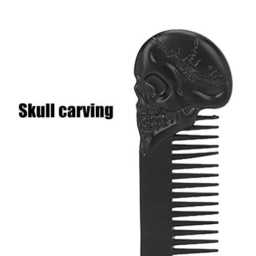Češalj brkova od nehrđajućeg čelika, kućni salon Muškarci brada češljem sa ručkom u obliku slova lubanje