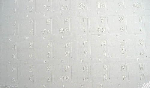 Grčki transparentan sa bijelim slovima naljepnice za PC klavijature laptopi Desktop