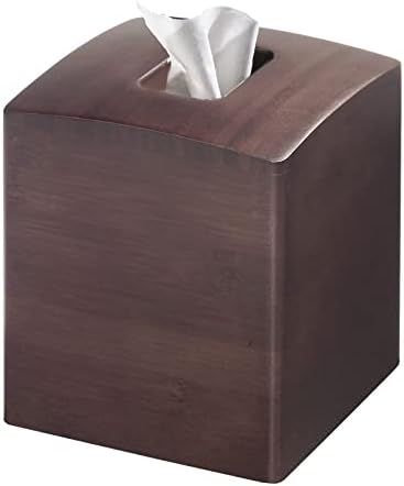 Mdesign Square Bamboo Wood papir za papir za papir za papir za kupaonicu Konzor za zaštitu od taštine, komoda za spavaće sobe, noćne stalke, kućni uredski stolovi, stolovi - bijeli