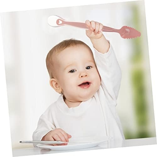 Toyvian 1kom Dvostruki kraj strugač Baby Spoons čaj kašike praktična kašika Nerđajući čelik Dvostruka glava Baby plava kašika za kopanje