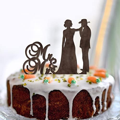Rustikalna Svadbena Torta Topper Drvo Smeđe Zemlja Po Mjeri Sa Psom Za Godišnjicu Vjenčanja Ukrasi Za Vjenčanje Vjenčani Pokloni