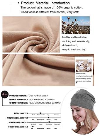 osvyo Cotton Hemo headwear kape meke kape za žene Hairloss - Cancer Beanies Turban Sealed Packaging
