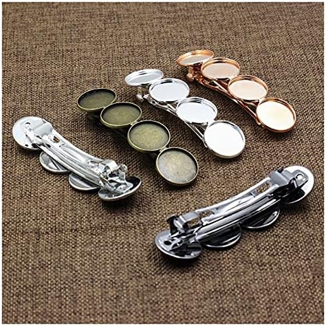 Owaho klip za kosu Fit 20mm okrugli Cabochons Metal frizure Blank 4 Postavke base Snaga za kosu za diy izrada dodataka Poklon 5pcs frizure