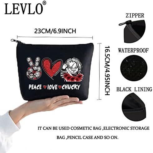 LEVLO horrible Movie kozmetička torba za šminkanje ljubitelji filma pokloni Peace Love Movie Makeup torba sa patentnim zatvaračem