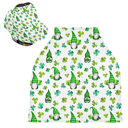Yyzzh akvarel zeleni gnome uzorak gnome uzorak sreće sretni list rastezljiv beba auto sedištem za dojenčad Navlaka za dojilju prekrivača