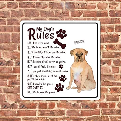 Alioyoit Funny pas Metal Limeni znak plaketa pravila mog psa rustikalni znak dobrodošlice za pse za kućne ljubimce sa citatom za kućne