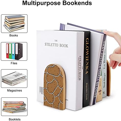 Krompir Wood Bookends Non-Skid dekorativni držač knjiga Book Stop police za teške knjige magazin 1 par jedne veličine