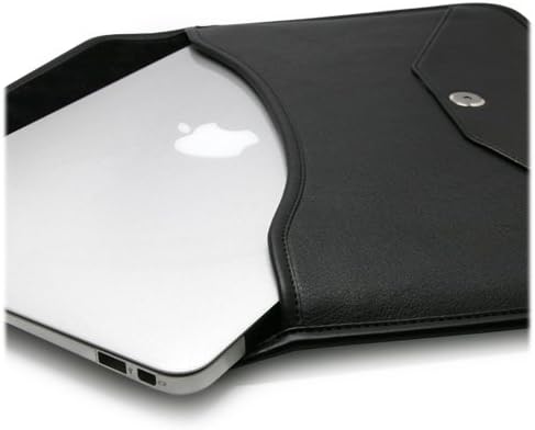 Boxwave Case kompatibilan sa LG gram 16 2-u-1 - Elite kožnu messenger torbicu, sintetička kožna poklopac koverte za kovertu za LG Gram 16 2-u-1 - Jet-crna