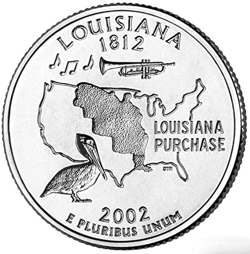 Izvrsna kolekcija komemorativnih novčića nova američka 50 državnih komemorativnih novčića Louisiana 2002 25-centa državni novčići za pelican Washington