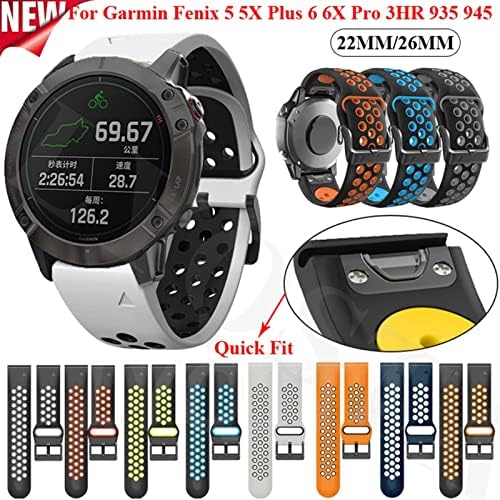 Brart Sport Silikonski trake za satove Brzo puštanje narukvica za Garmin Fenix ​​6x 6 Pro 5x 5 Plus 3HR 935 945 ručni pojas 22 26 mm