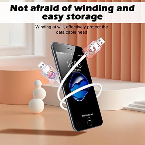 Cartoon phone charger cable Protector za Samsung Android USB Charger slatki talasni oblik, Cat Blue Dog Pika Pattern 4 kom USB štitnici