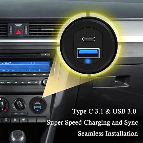 Tip C 3.1 & USB 3.0 USB priključak muški do ženskog automobila za ispiranje kabela, produžni kabel za nadzornu ploču od legure za