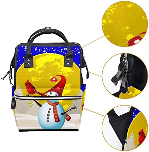 Guerotkr putnički ruksak, torba za pelene, ruksačke vrećice pelena, božićni mjesec snjegović crvena ptica