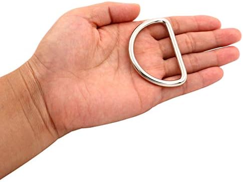 Bikicoco metalni D-prstenovi, 2 inčni zavareni za Webbing šivanje DIY - Srebrna - pakovanje od 10