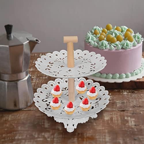 UPKOCH dekorativna Tacna kolačić torta Pan stalak za tortu desertna okrugla ploča: stalak za poslužavnik za kolačiće sa tornjem za
