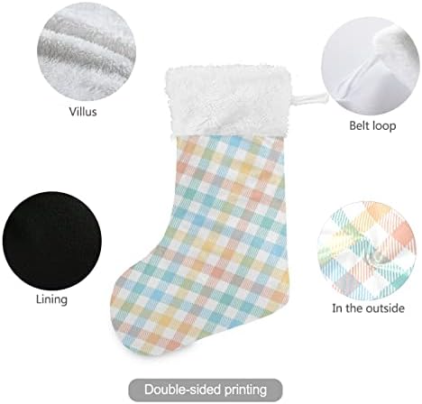 Alaza Božićne čarape Šarene plaćene klasične personalizirane velike ukrase o čarapa za obiteljski odmor sezona Party Decor 1 paket, 17.7