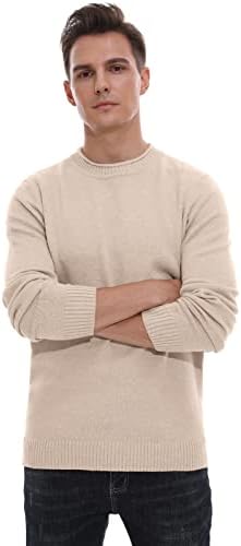 Pilwind Muški džemper s mekim ležeći džemperi za muškarce Klasični pulover džemperi sa rubom