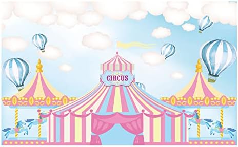 Funnytree Pink Cirkuski Šatori Tema Party Pozadina Karneval Karusel Fotografija Pozadina Djevojka Princeza Rođendan Novorođenče Baby