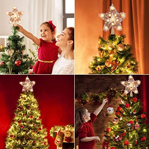 Topper božićne staze izgrađene u 11 žarulja reflektirajuće folije rub stablo stablo za dekor božićnog drvca