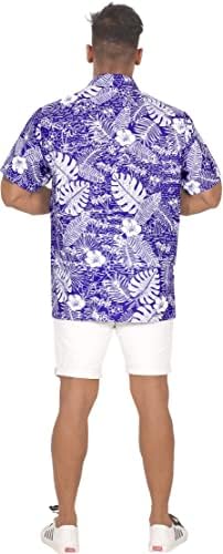 La Leela Muška funky plaža Tropske cvjetne košulje s kratkim rukavima na havajskoj košulji za muškarce