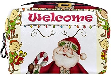 Toaletna torba, putna šminka kozmetička torba za žene muškarci, vintage božićni santa claus dobrodošli