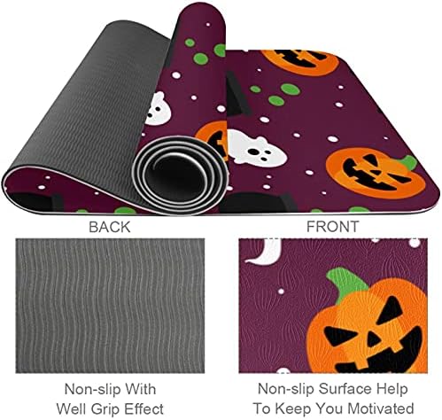 Siebzeh Pumpkin Light & amp; Ghost Pattern Premium Thick Yoga Mat Eco Friendly gumeni Health & amp; fitnes Non Slip Mat za sve vrste vježbe joge i pilatesa