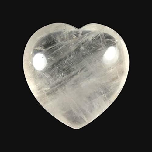Clear Kvarc srca 3cm Kristalni kamen - Clear Kvarc Crystal Heart zabrinut kamen džep palminski kamen za meditaciju čakre balansirajući ukras