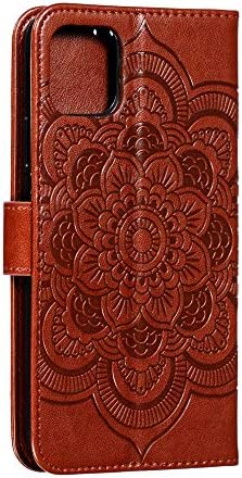 LEECOCO iPhone 11 Pro Case Mandala Embossing Luxury PU Leather Flip Wallet Bookstyle Magnetic Stand Card Slot Folio Branik zaštitni