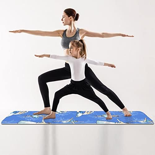 Prostirka za jogu 72 x 24 baletana i bijelih Ljiljana ekološka podloga za neklizajuće fitnes vježbe za Pilates i vježbe na podu