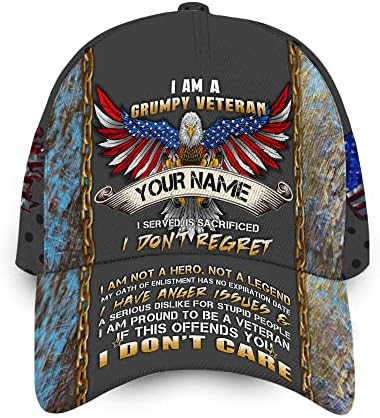 Lozii personalizirana veteranska kapa-kapa vojnika-poklon za Dan veterana-pokloni bejzbol kape za muškarce-kape za Dan očeva veterana