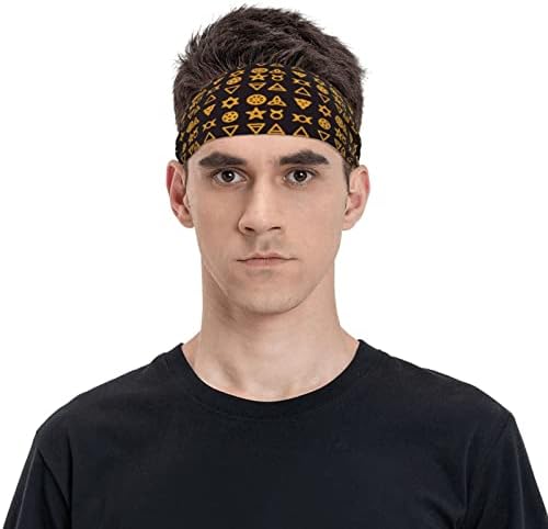 Unisex trening narukvice Wiccan Traditions Symbols zlatne multifunkcionalne sportske trenirke traka za glavu za muške performanse