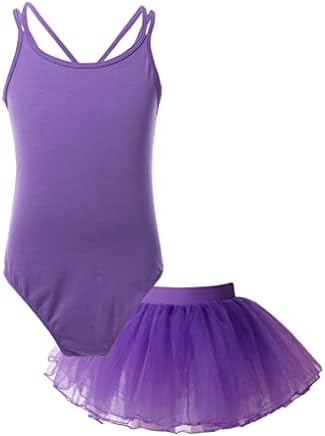 Jowowha Girls Criss-Criss-Cross Ballet Dance Leotard haljina Gimnastika Skirted Leotard sa Tulle Tutu haljina plesna odjeća