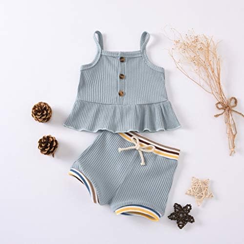 Outfits baby vrhovi set Djevojke haljina suspendera dojenačke kratke hlače Stripe solid djevojke odijelo i set poklon košare za bebu