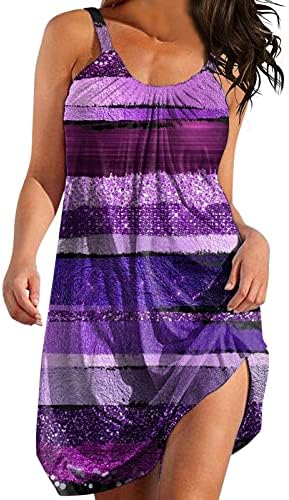 Kcjgikpok maturalne haljine za žene 2023, slatka grafička štampa velike modne haljine bez rukava bez vrata ženske ljetne haljine