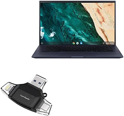 BoxWave Smart Gadget kompatibilan sa ASUS Chromebook Cx9-Allreader čitač SD kartica, čitač microSD kartica SD kompaktni USB za ASUS Chromebook CX9-Jet Black
