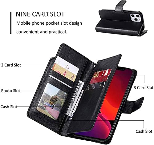 Eidkgd torbica za novčanik za iPhone 13/13 Pro / 13 Pro Max, magnetna Flip kožna torbica sa postoljem za kartice i zaštitom kamere