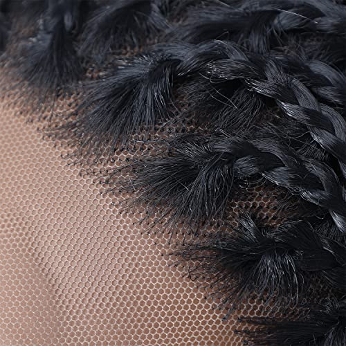 IZHIHAOLI kutija pletena perika za crne žene 24 inča 13x2.5 čipka prednja crna perika Sintetička lagana ručno vezana čipka prednja…