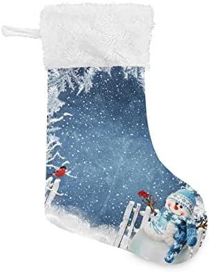 Alaza Božićne čarape Božićna pozadina sa snjegovićima klasični personalizirani veliki ukrasi za čarape za obiteljski odmor za zabavu
