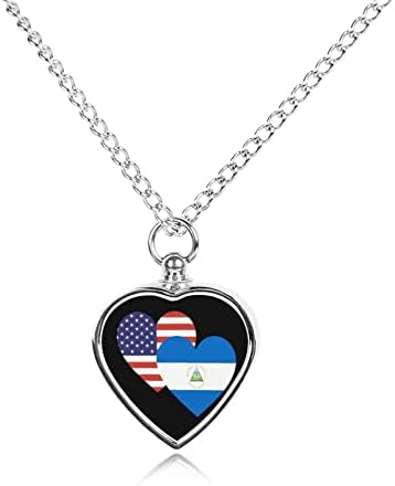Nikaragva američko srce Zastava pet kremiranje nakit za pepeo spomen urna ogrlica privjesak za uspomenu za psa mačka