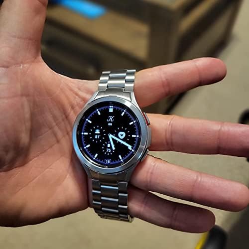JNCVXN Kompatibilan je sa Samsung Galaxy Watctu 4 44mm 40mm Galaxy Watch 4 Classic 46mm 42mm trake, bez praznine od nehrđajućeg čelika Metalni trake za ručni pojas za Galaxy Watch4 / Gledaj 4 Classic, Srebrna